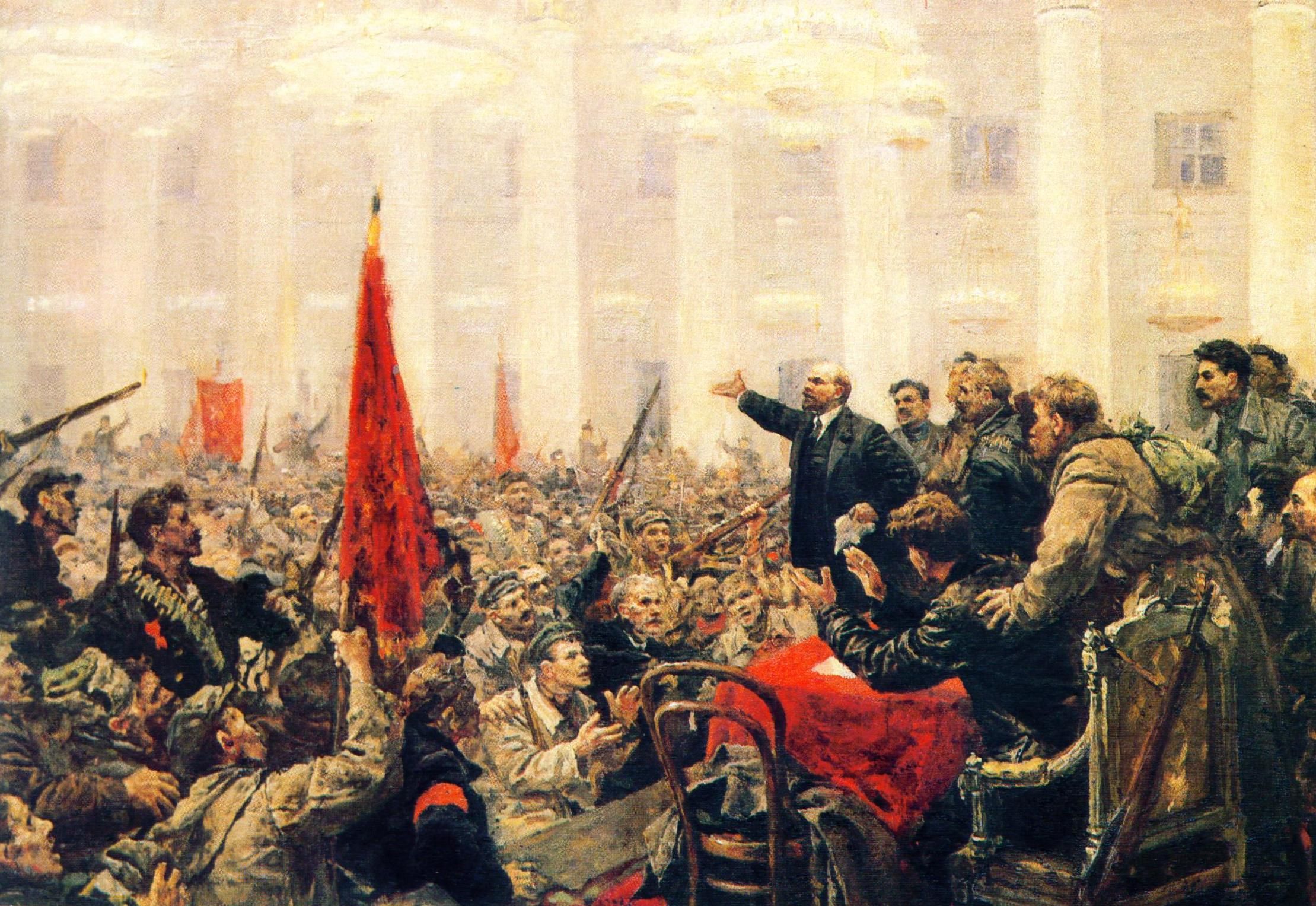 A painting of the Russian Revolution